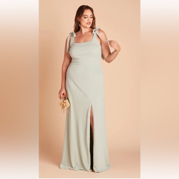 Perfect Condition Sage Green long convertible (bow) dress - Picture 3 of 5